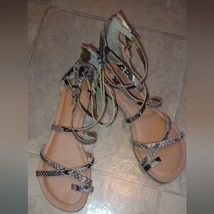 Carlos by Carlos Santana Gladiator Women's Sandal Sz 8.5 Snake Print